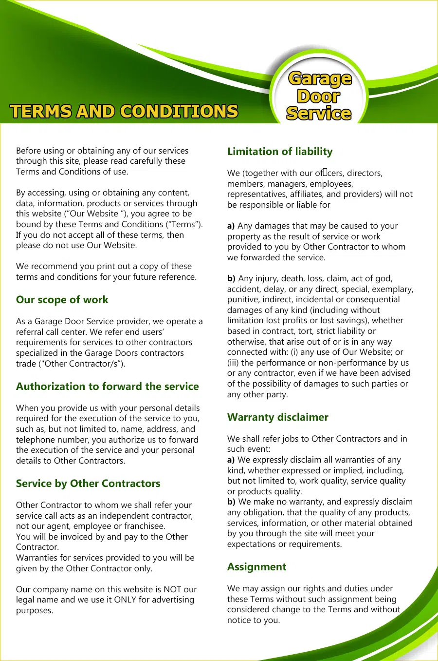 Master Garage Door Repair Service Newbury Park, CA 805-464-3020